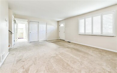 Light and bright large living room with huge coat 