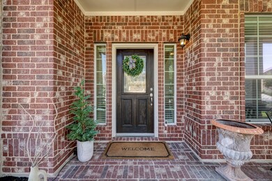 Entryway is warm and welcoming.