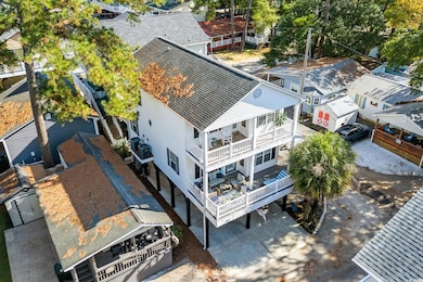 Aerial perspective of suburban area