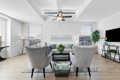 Clerestory windows fill room with light