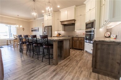 8 foot island.  All wood-like tie flooring.