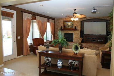 Built in and fireplace