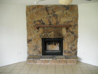 Wood burning fireplace in Living room