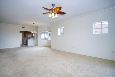 Open concept living room and dining room with ceil
