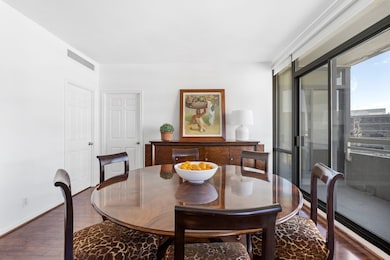 Dining room with access to the private balcony.