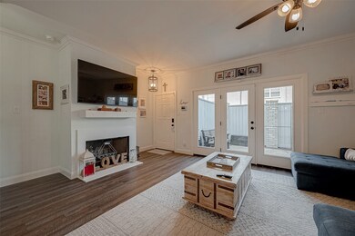 Ample natural light from the French doors leading