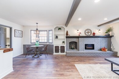 Large beamed living room