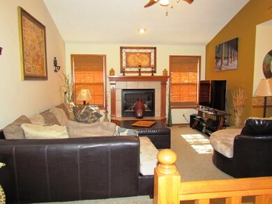 Living room with a fireplace