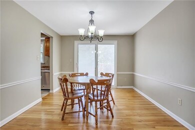 Dining room with new sliding door to deck.