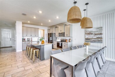 open concept kitchen dinning