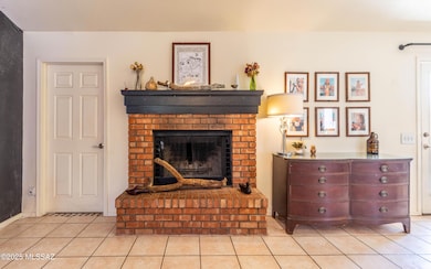 wood burning fireplace