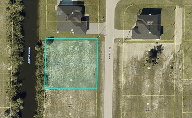 Aerial map of property and surrounding area featuring property parcel outlined