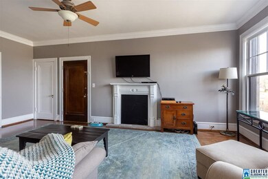 Decorative fireplace.