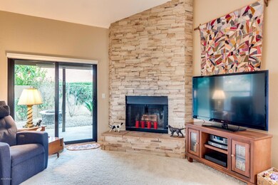 Stacked Stone Fireplace