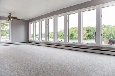 Wall to wall windows with an amazing...
