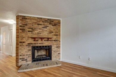 Close up of brick fireplace