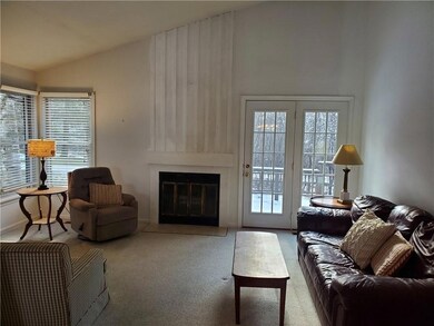Vaulted ceiling with wood burning fireplace and ne