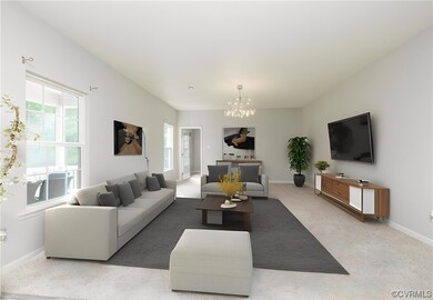 Virtually Staged View of carpeted living room