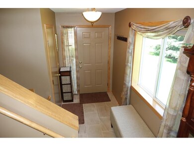 Welcoming foyer allows room for shoe bench, storag