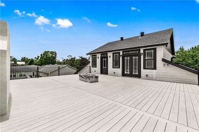 Tyvek deck with gas fireplace (not installed)