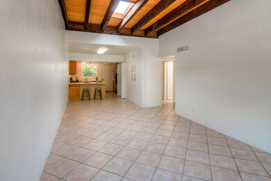 Exposed beam ceilings in the great room