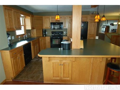 Great counter space in the kitchen opening to fami