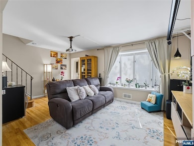 Living room with Bay window