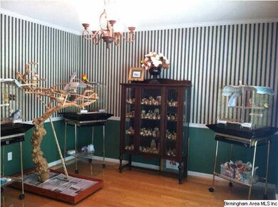Dining room with chair rails.