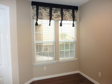 The cozy breakfast room has an unobstructed view o