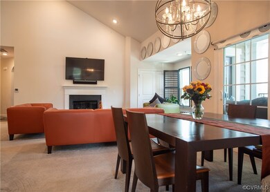 Dining area with spectacular chandelier