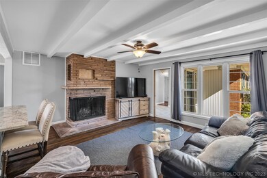 Living room 1 w/stone fireplace