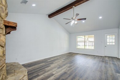 Living room with upgraded flooring