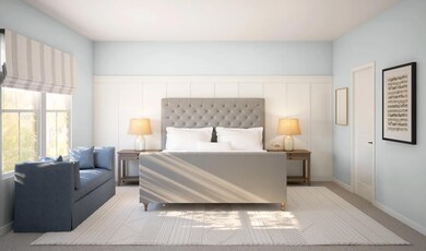 Primary suite with decorative feature wall