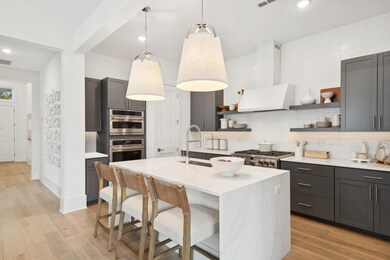 Kitchen with floating shelves
