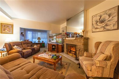 Oversized living room with electric fireplace