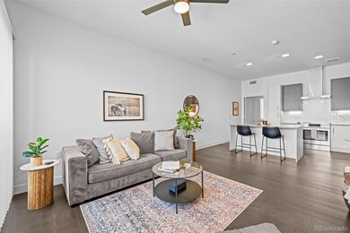 View of living room into the kitchen