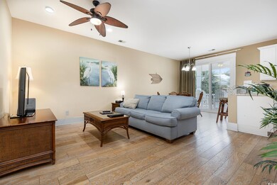 Living room featuring light wood-type flooring and