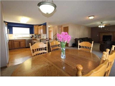 Large dinning room open to kitchen.