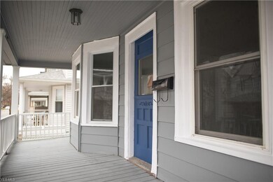 Newly painted exterior and blue doors.