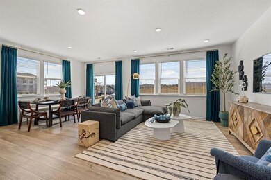Living room featuring recessed lighting and light 