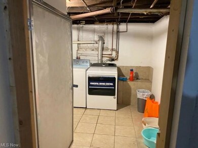 Laundry area in basement