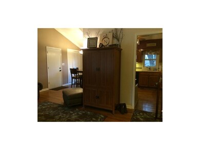 Wide open floor plan with vaulted ceilings