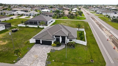 Aerial perspective of suburban area