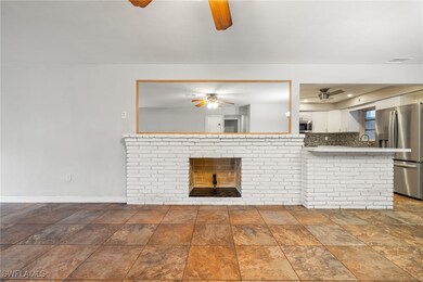 Fireplace in the Living Room.