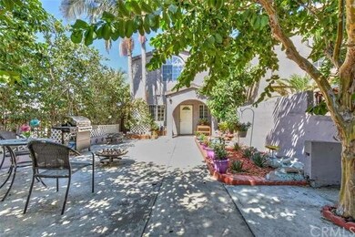 Entrance into tree lined courtyard