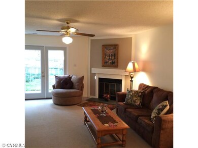 Den/Family/Great Room - Carpet, corner f/p, and li