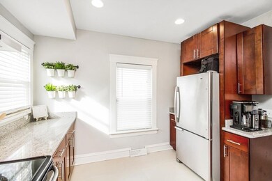 With larger windows allowing plenty of natural light, and recessed LED lights, the kitchen is bright day or night. Cute coffee bar, herb garden and look at all that counter space!
