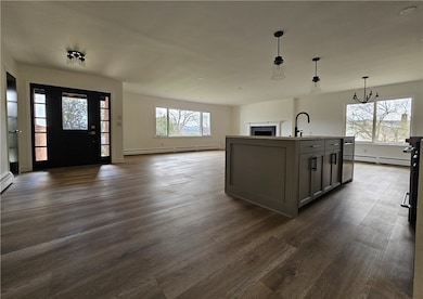 Living room and kitchen area