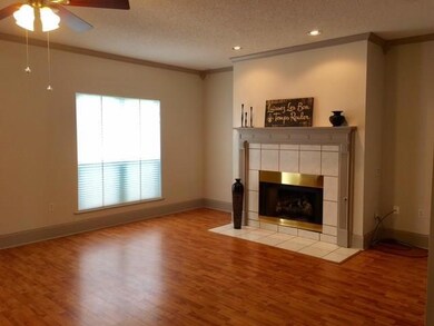 Beautiful fireplace is so pretty.  You could put s