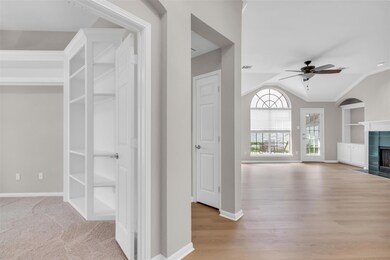 View from the front door into the open living area